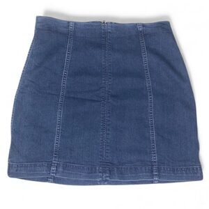 Free People “Modern Femme” Blue Denim Mini Skirt